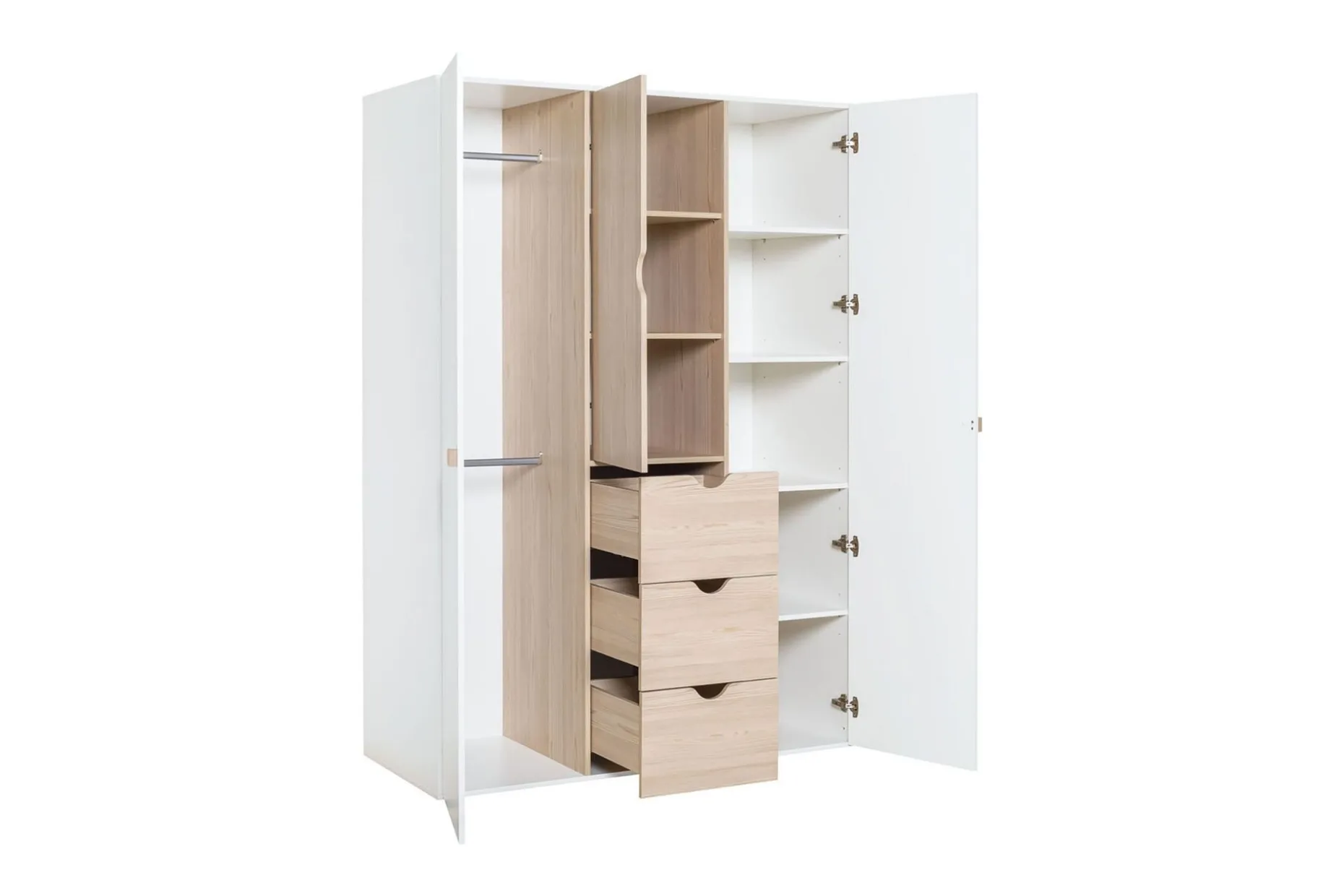 STIGE Garderobe Hvit / Tre / Natur