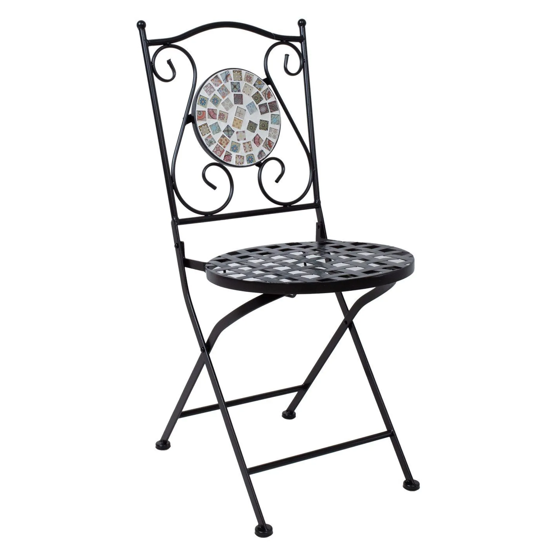 Stol HOME4YOU Checker svart metall