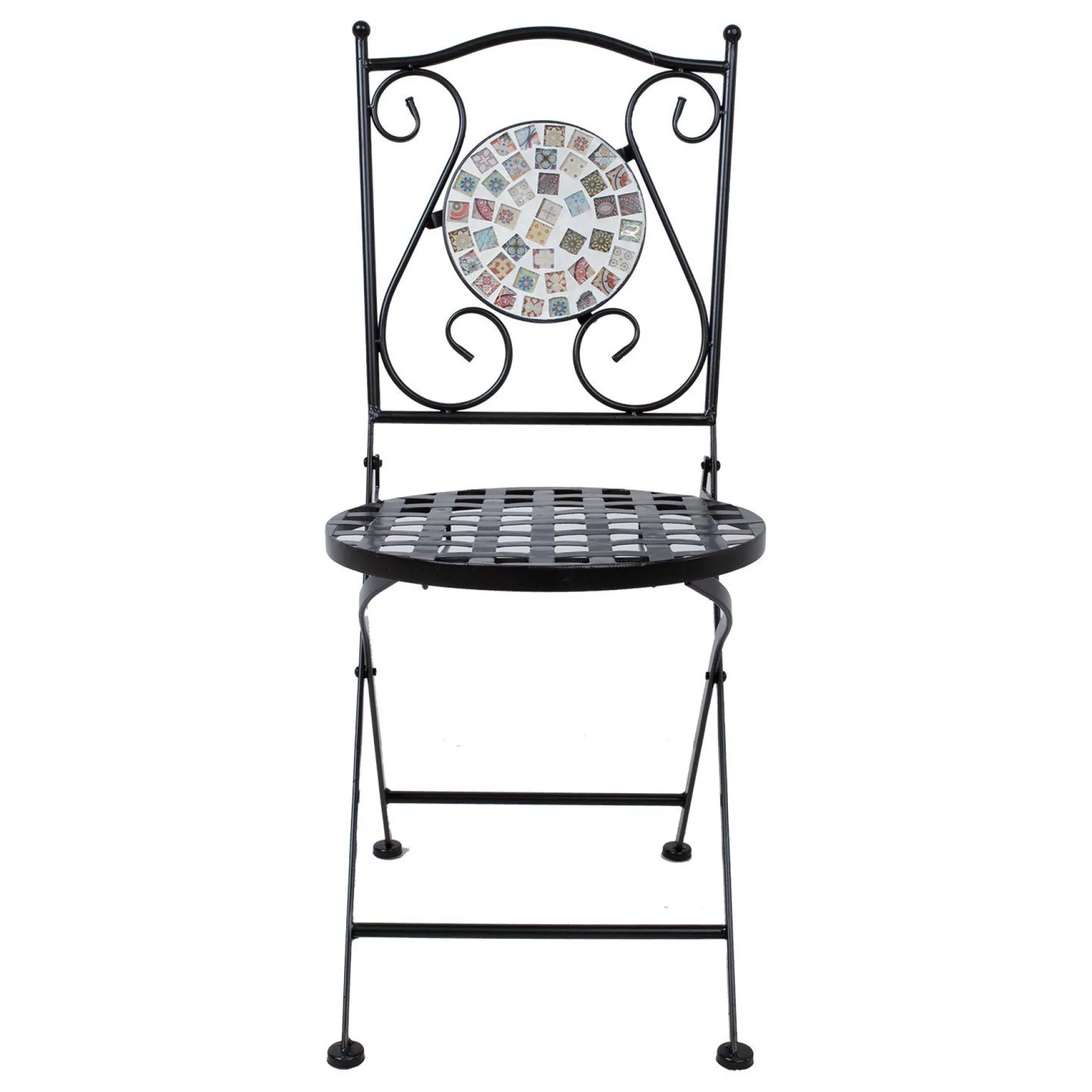 Stol HOME4YOU Checker svart metall