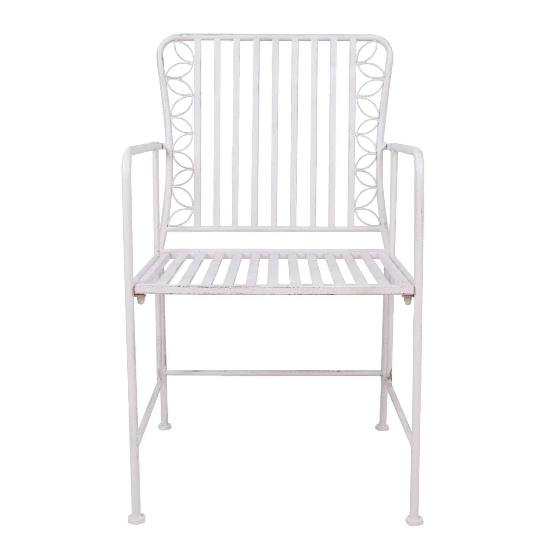 Stol HOME4YOU Jasmine antikk hvit metall