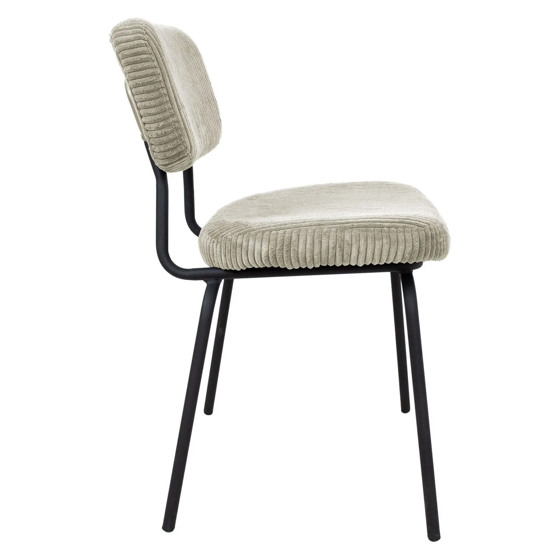 Stol HOME4YOU Keiu 46x51x76 cm Lys beige kordfløyel