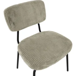 Stol HOME4YOU Keiu 46x51x76 cm Lys beige kordfløyel