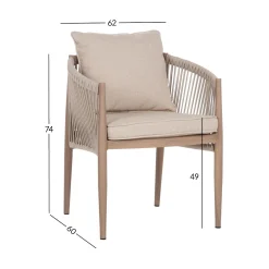 Stol HOME4YOU Medina 62x60x74 cm beige