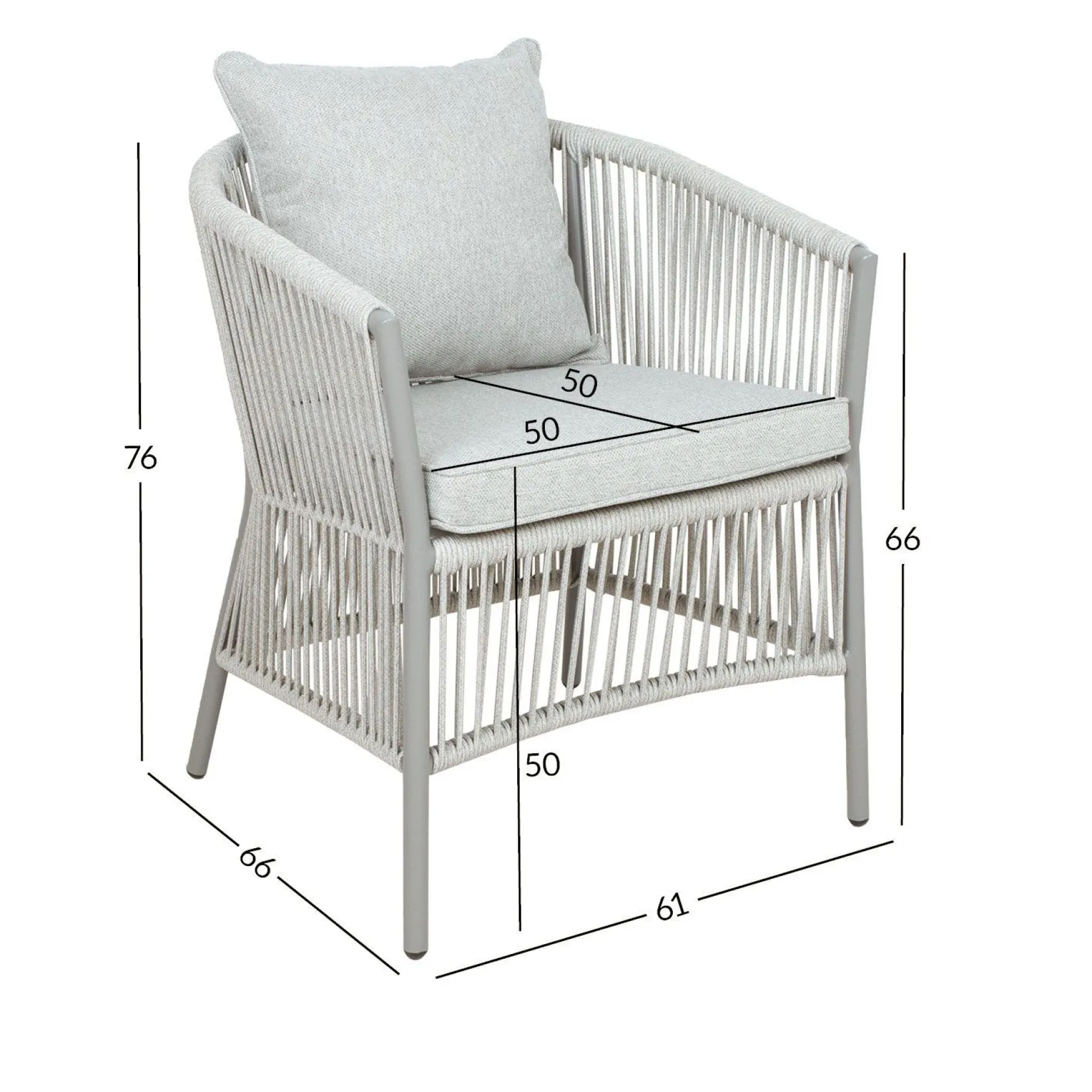 Stol HOME4YOU Silva gråbeige