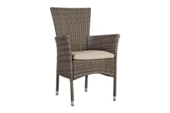 Stol PALOMA med pute 57x59xH90cm brungrå
