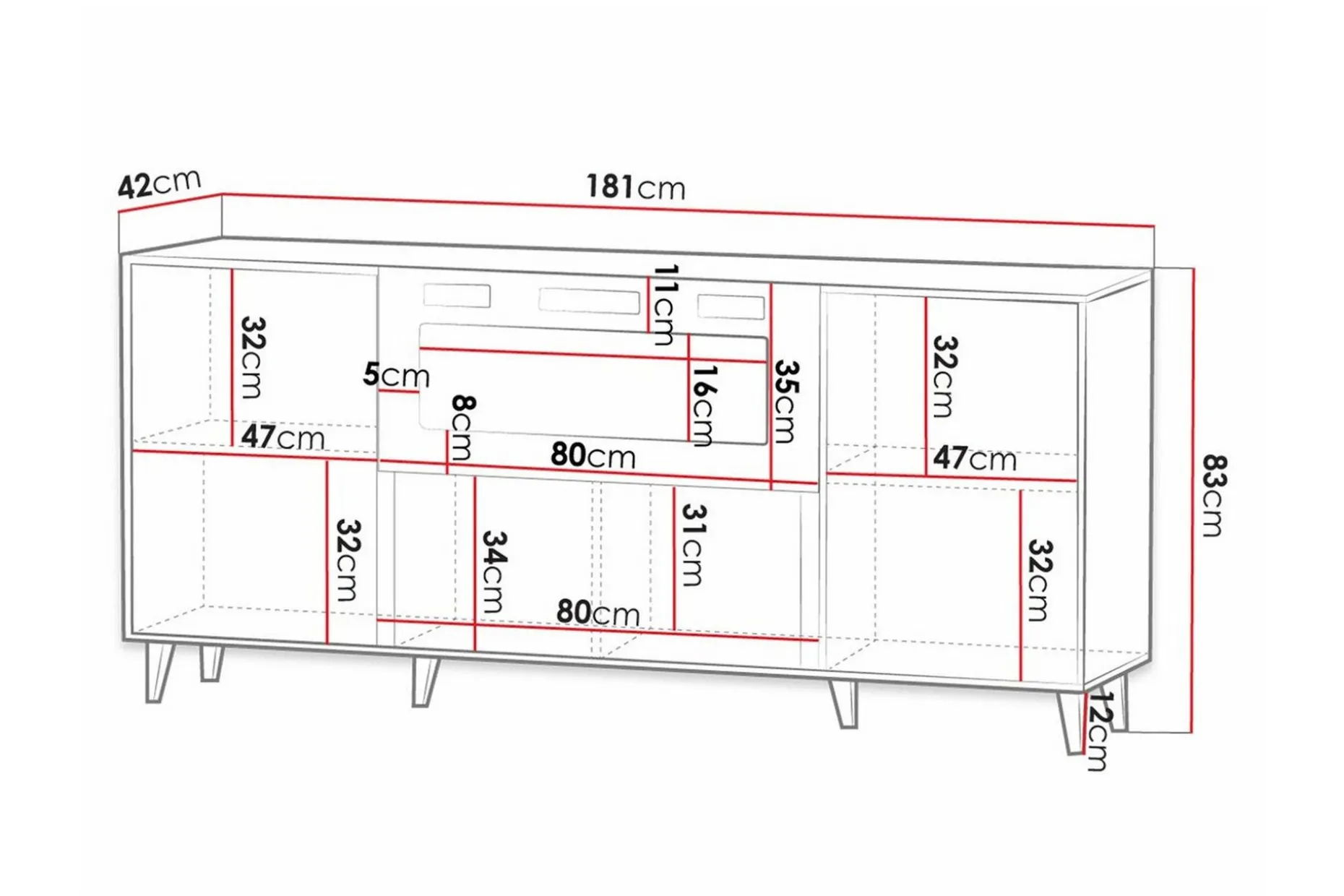 Strontian Highboard Scandinavian Choice Grey