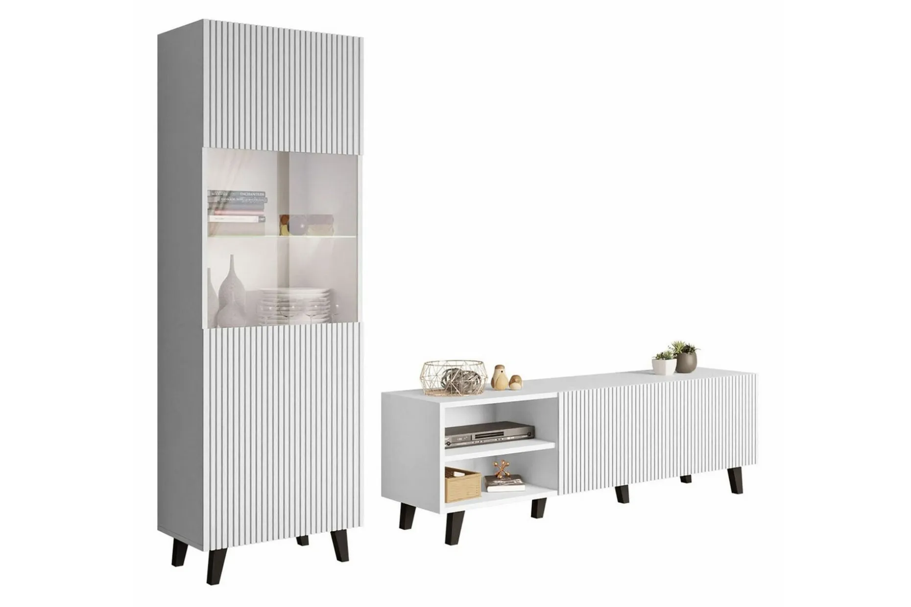 Strontian Möbelset För Vardagsrum Scandinavian Choice White