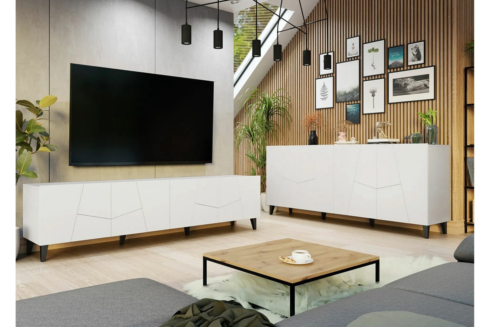 Strontian Möbelset För Vardagsrum Scandinavian Choice White