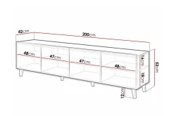 Strontian Tv-skåp 200 cm Scandinavian Choice White