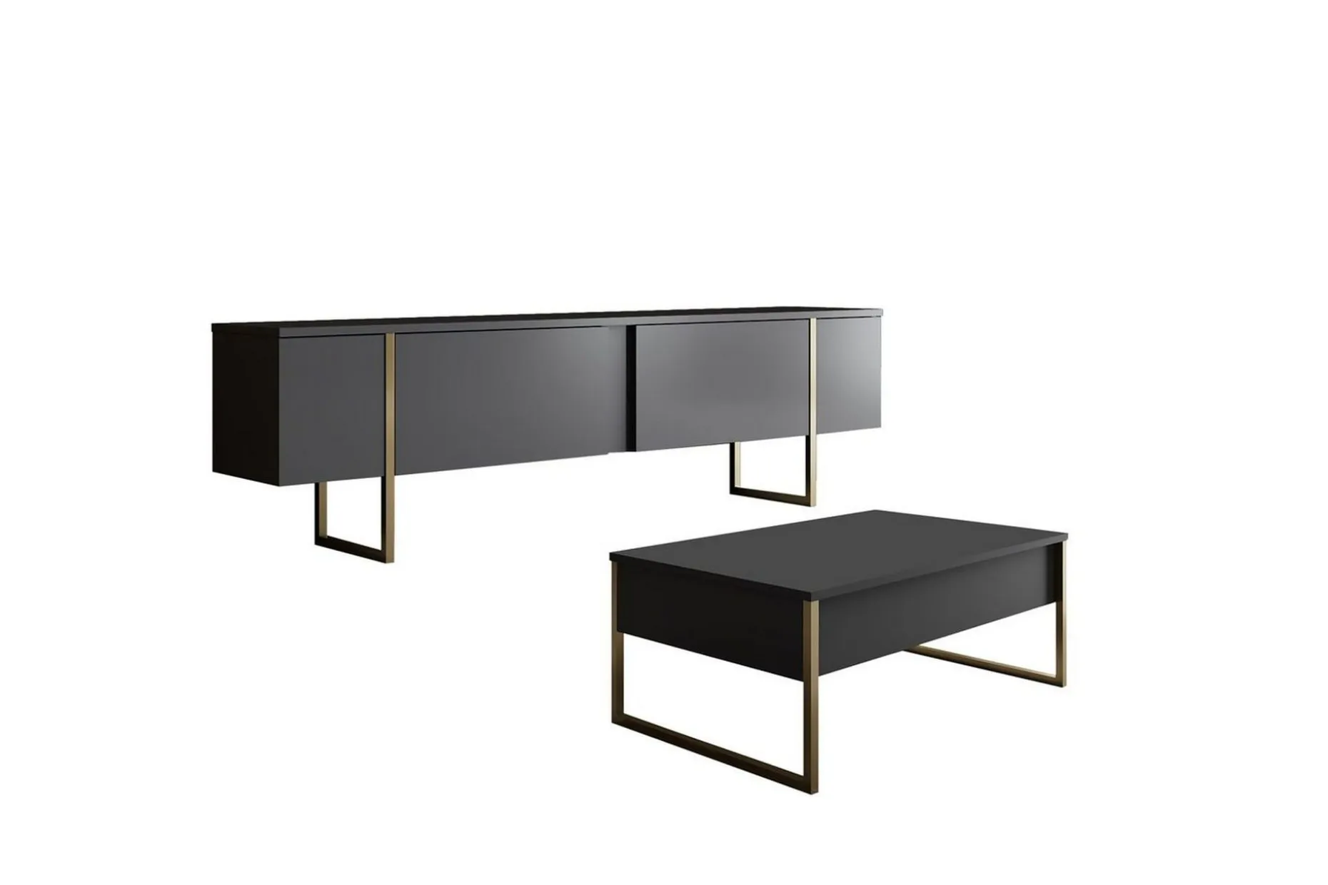 Stuemøbelsett Masafumie Sett Antrasitt / Gull