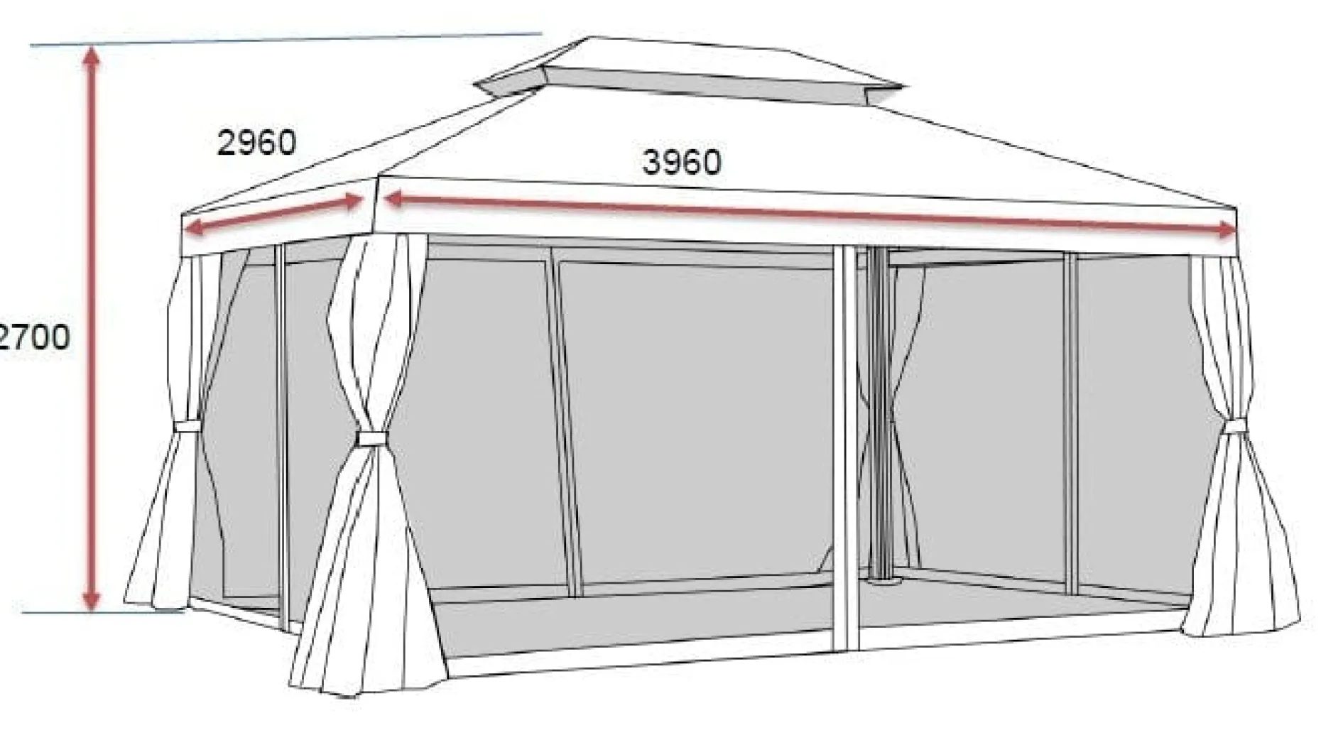 SUNSET Paviljong 3×4 m