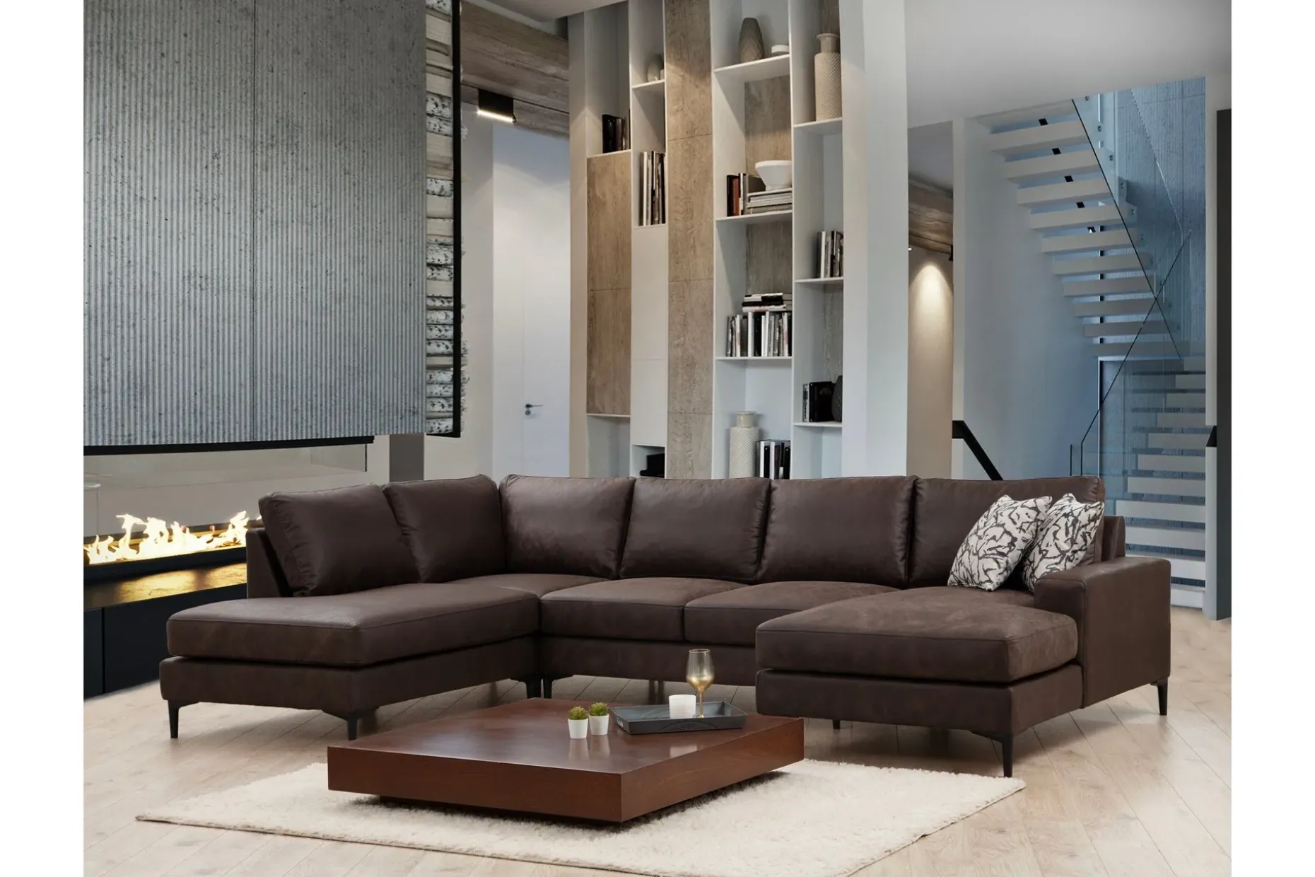 Svanabyn Sofa m. Divan og Sjeselong 4-seter