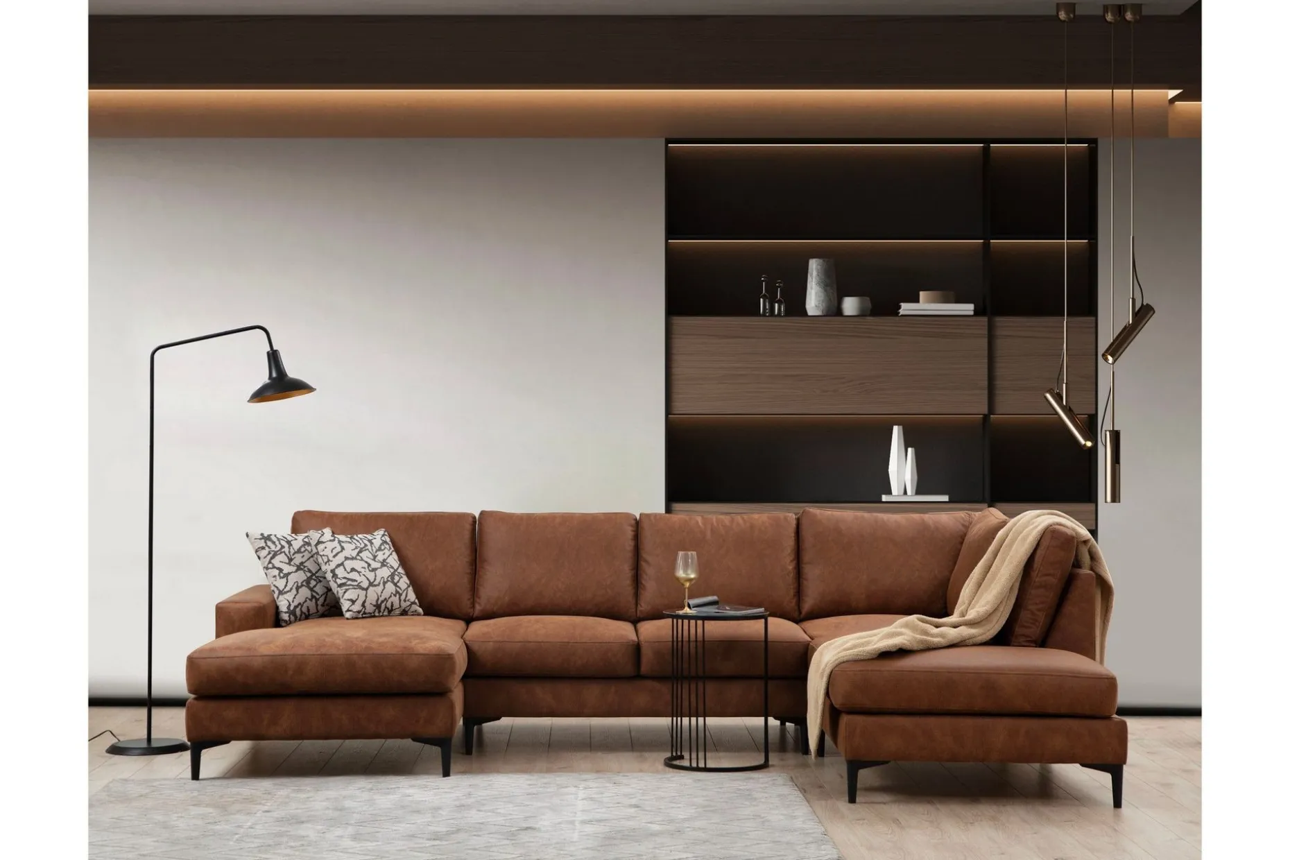 Svanabyn Sofa m. Divan og Sjeselong 4-seter