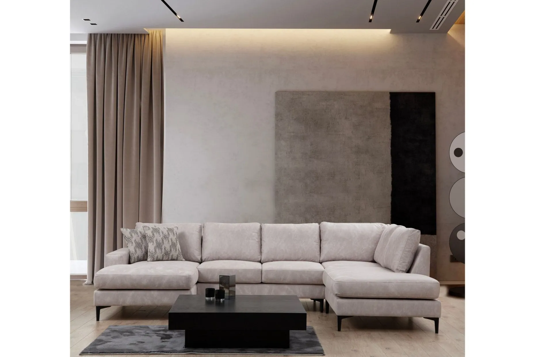 Svanabyn Sofa m. Divan og Sjeselong 4-seter
