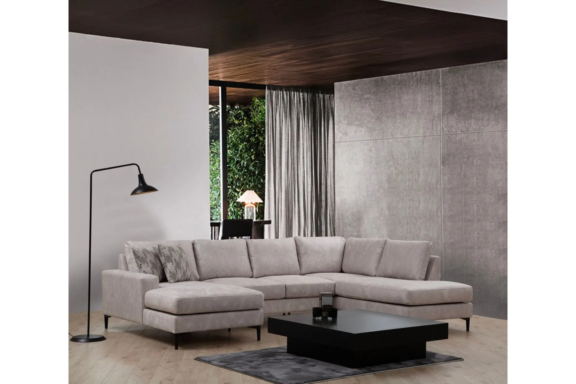 Svanabyn Sofa m. Divan og Sjeselong 4-seter