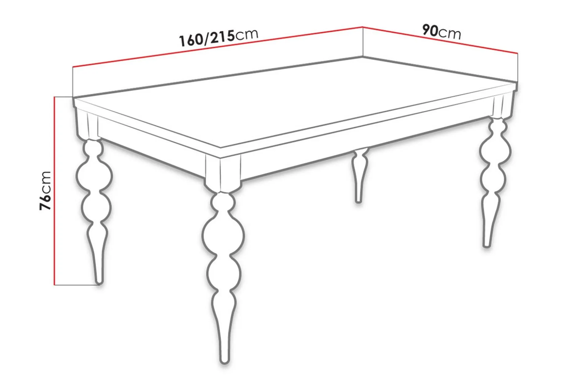 Tabell Forlengningsbart Spisebord 160 cm
