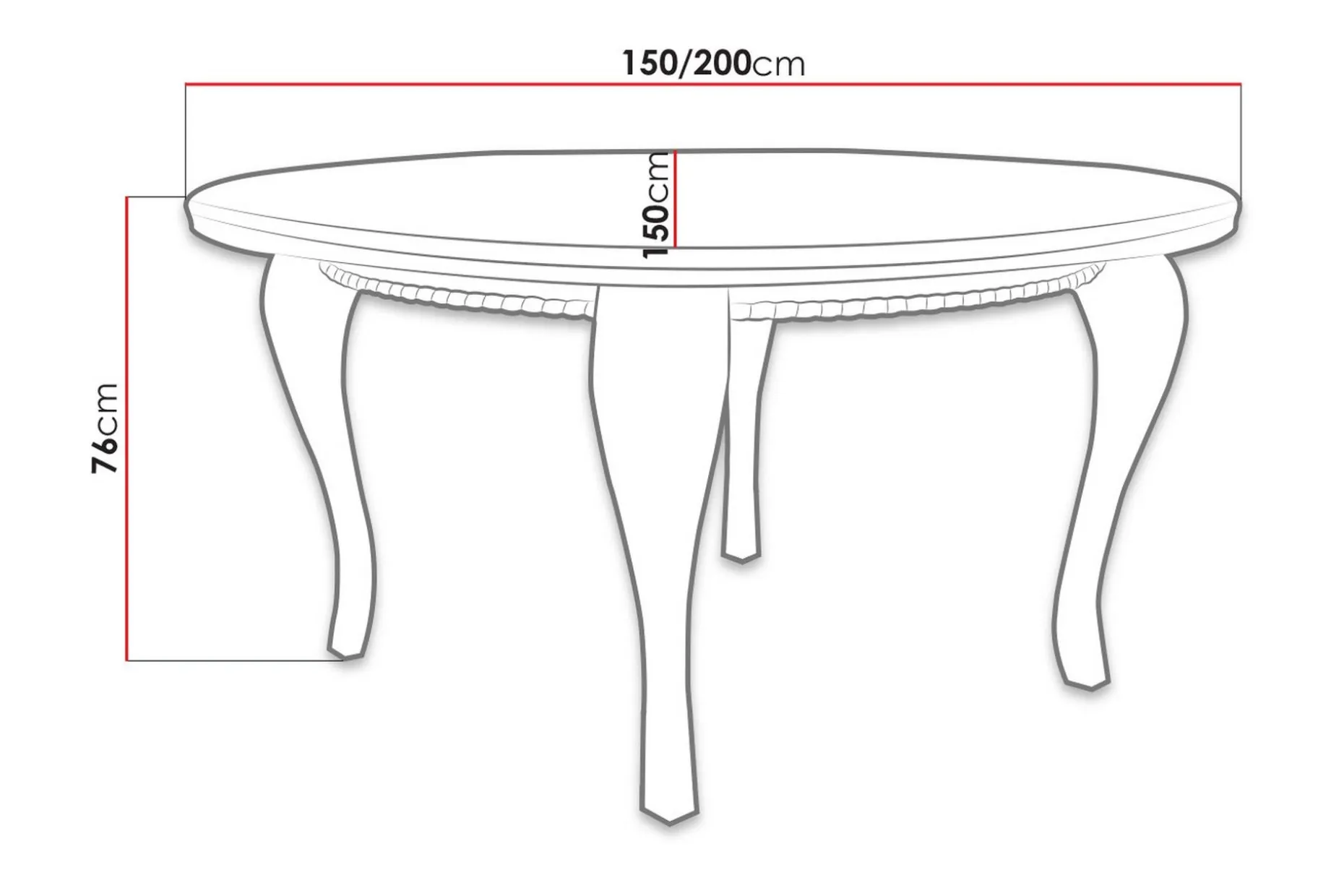 Tabell Forlengningsbart Spisebord 150 cm