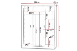 Tadeusz Garderobe 135x57x190 cm