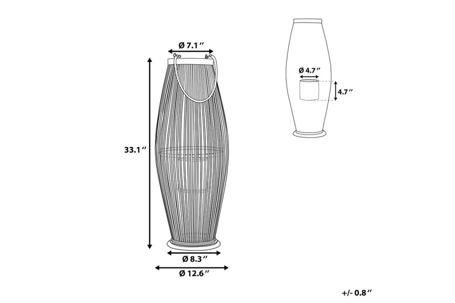 Tahiti Lykt 32 cm