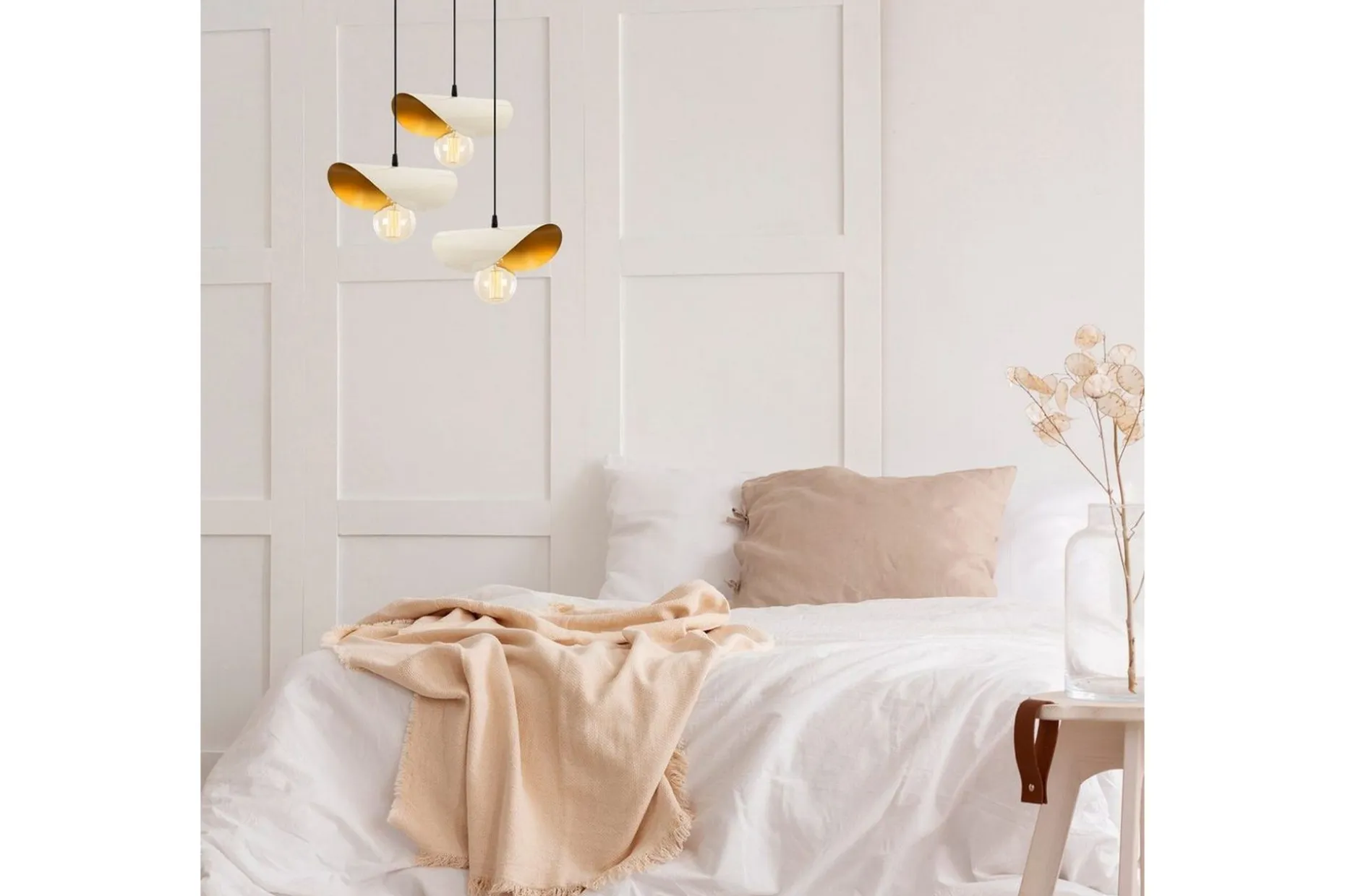 Taklampe Sugana Three Hvit / Gull