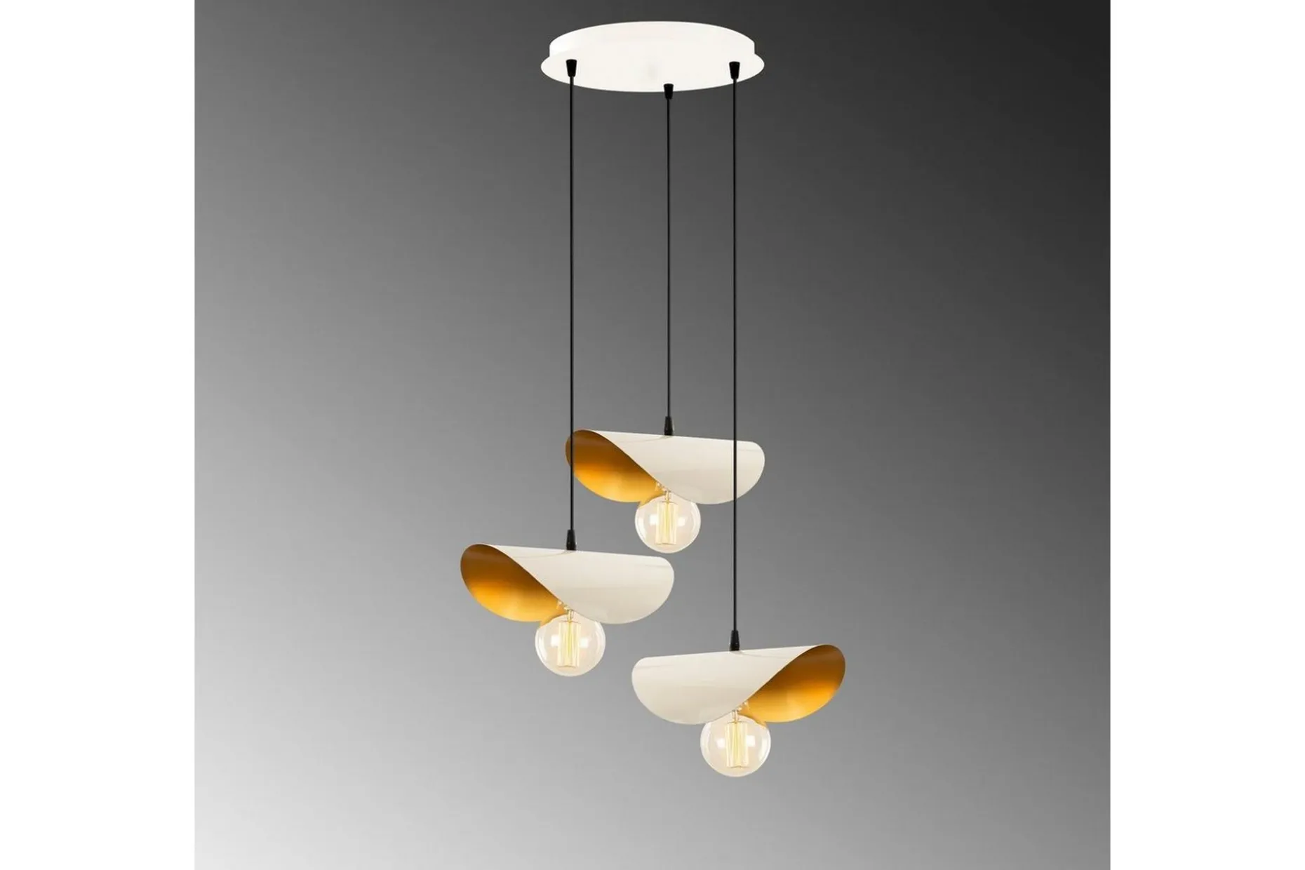 Taklampe Sugana Three Hvit / Gull