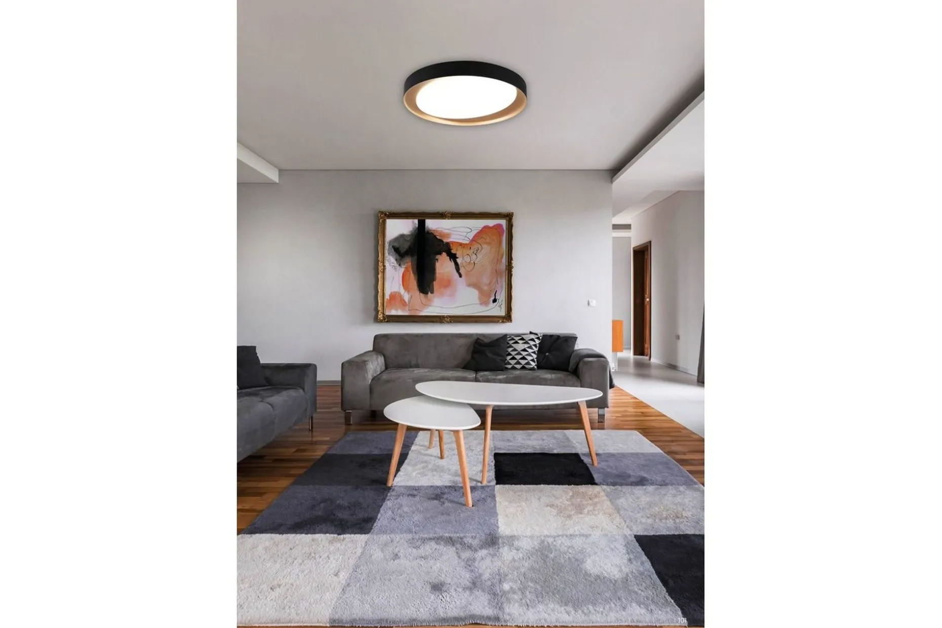 Taklampe TRIO Zeta Svart/gull