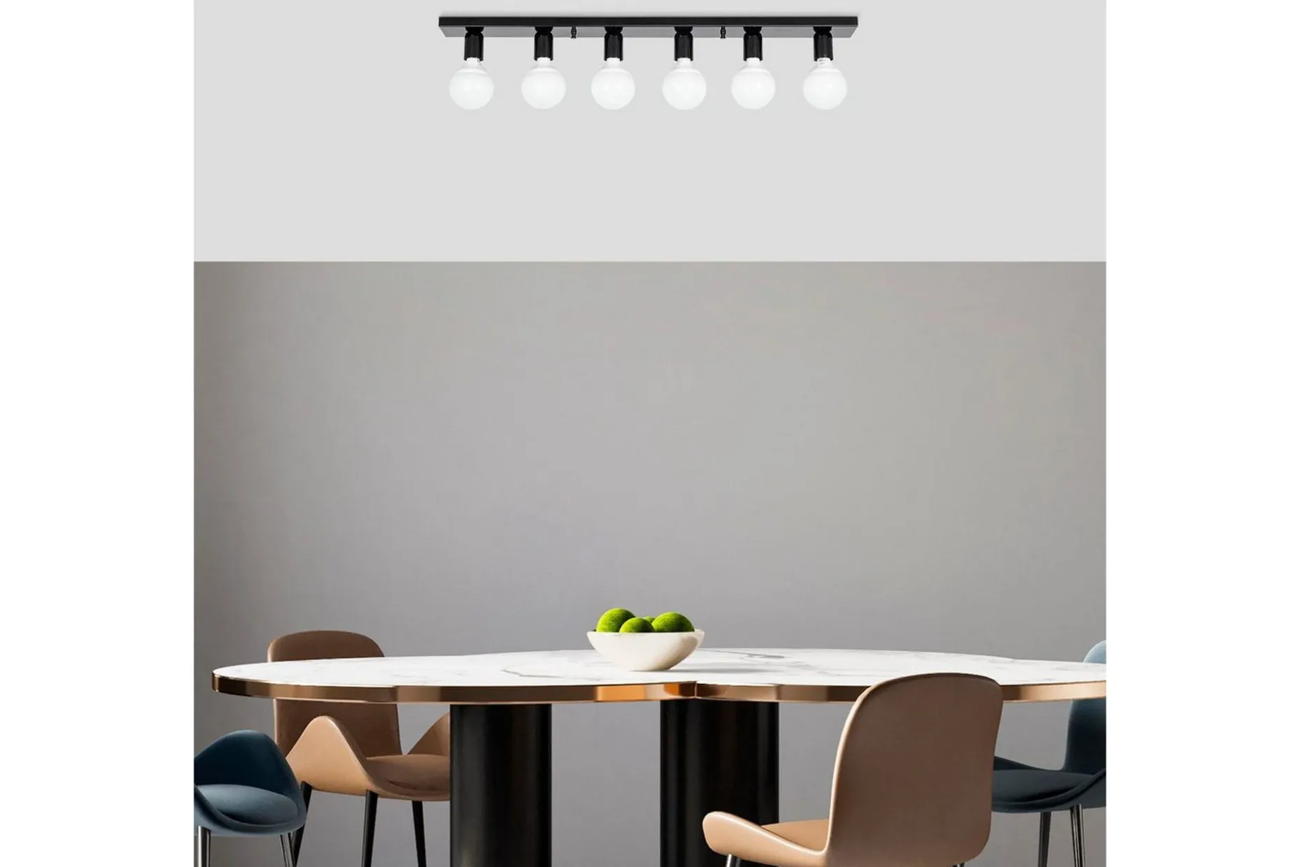 Taklampe Wostra Stor Svart / Hvit
