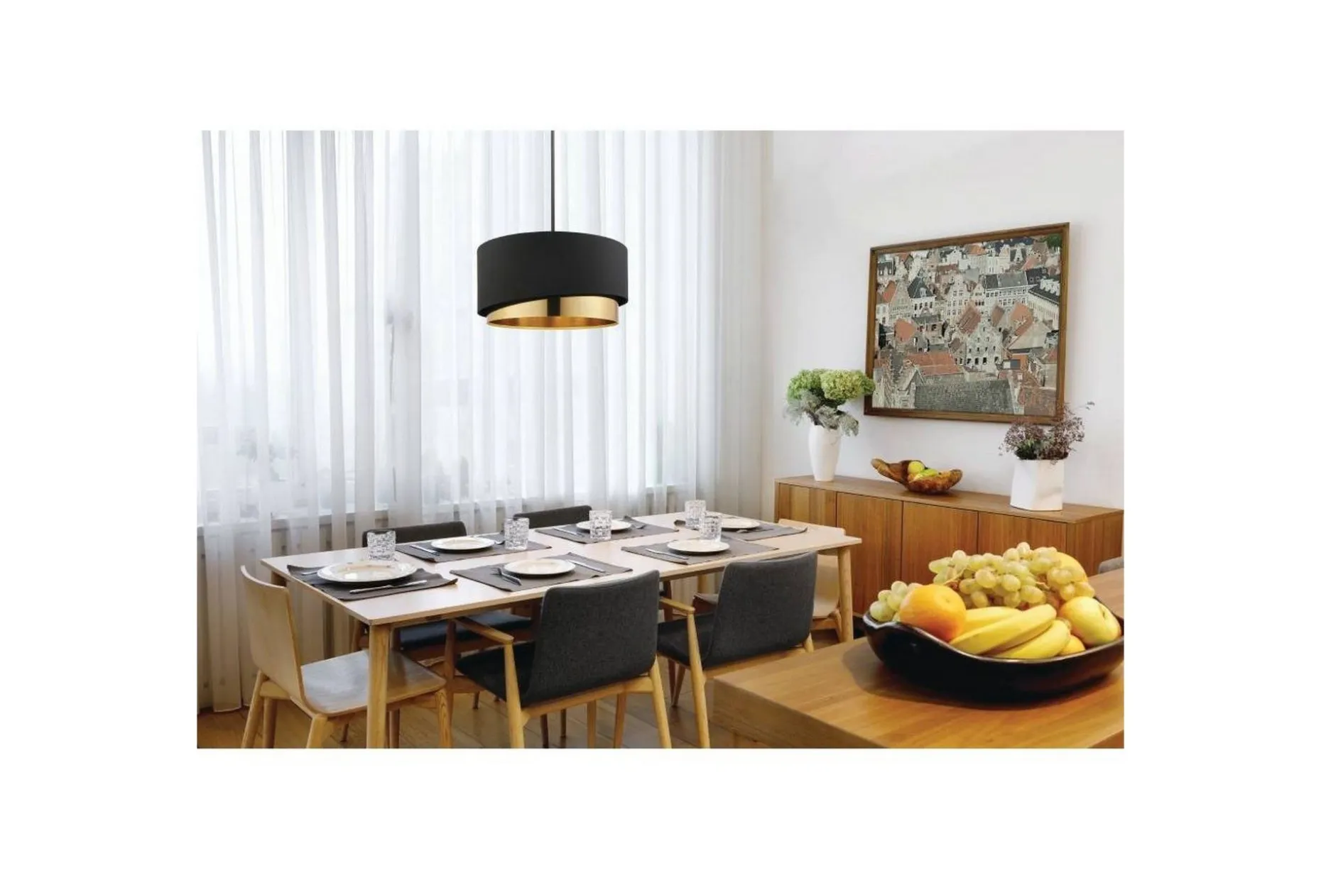 Takpendel Eglo Manderline Svart/Messing 45 cm