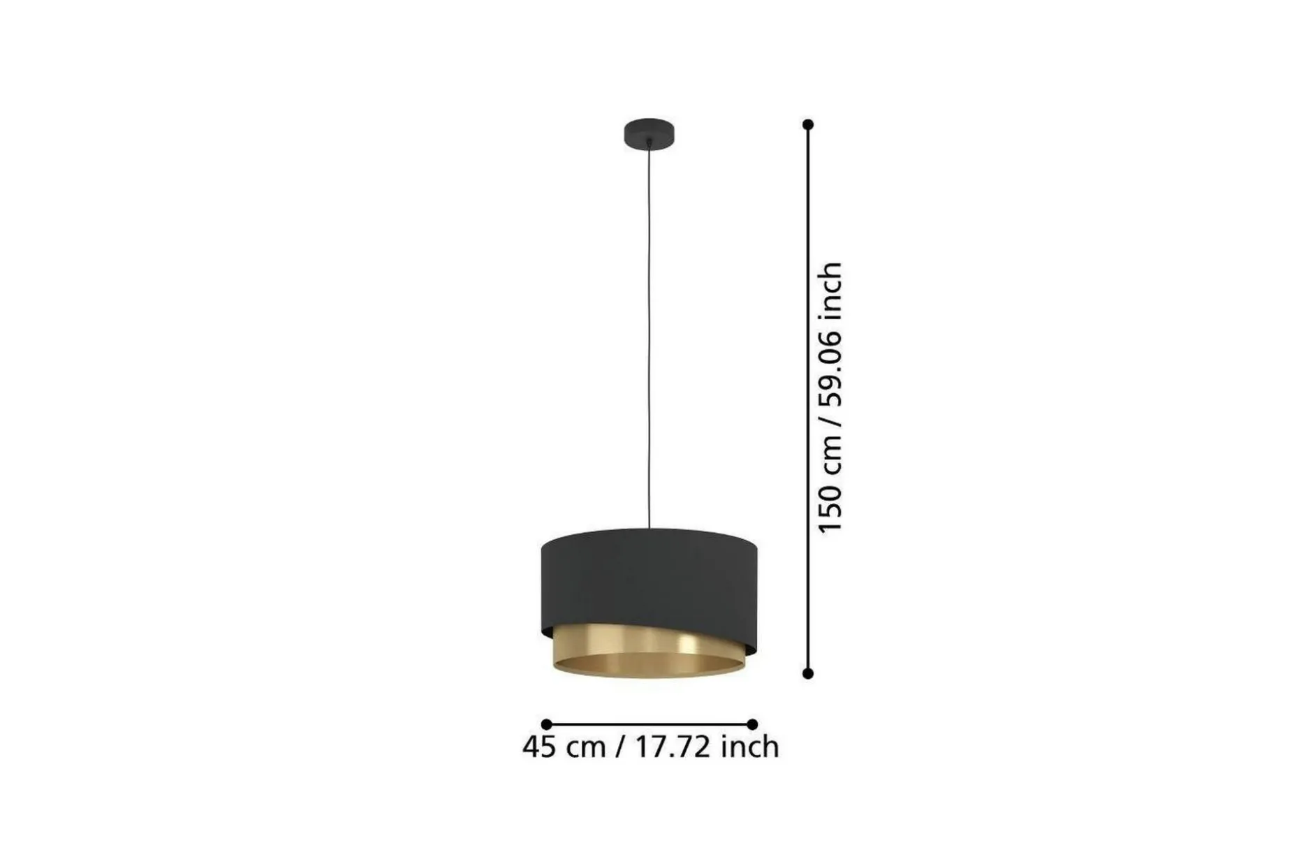 Takpendel Eglo Manderline Svart/Messing 45 cm