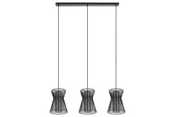 Takpendel Eglo Maseta med 3 Lamper Svart Svart-Transparent