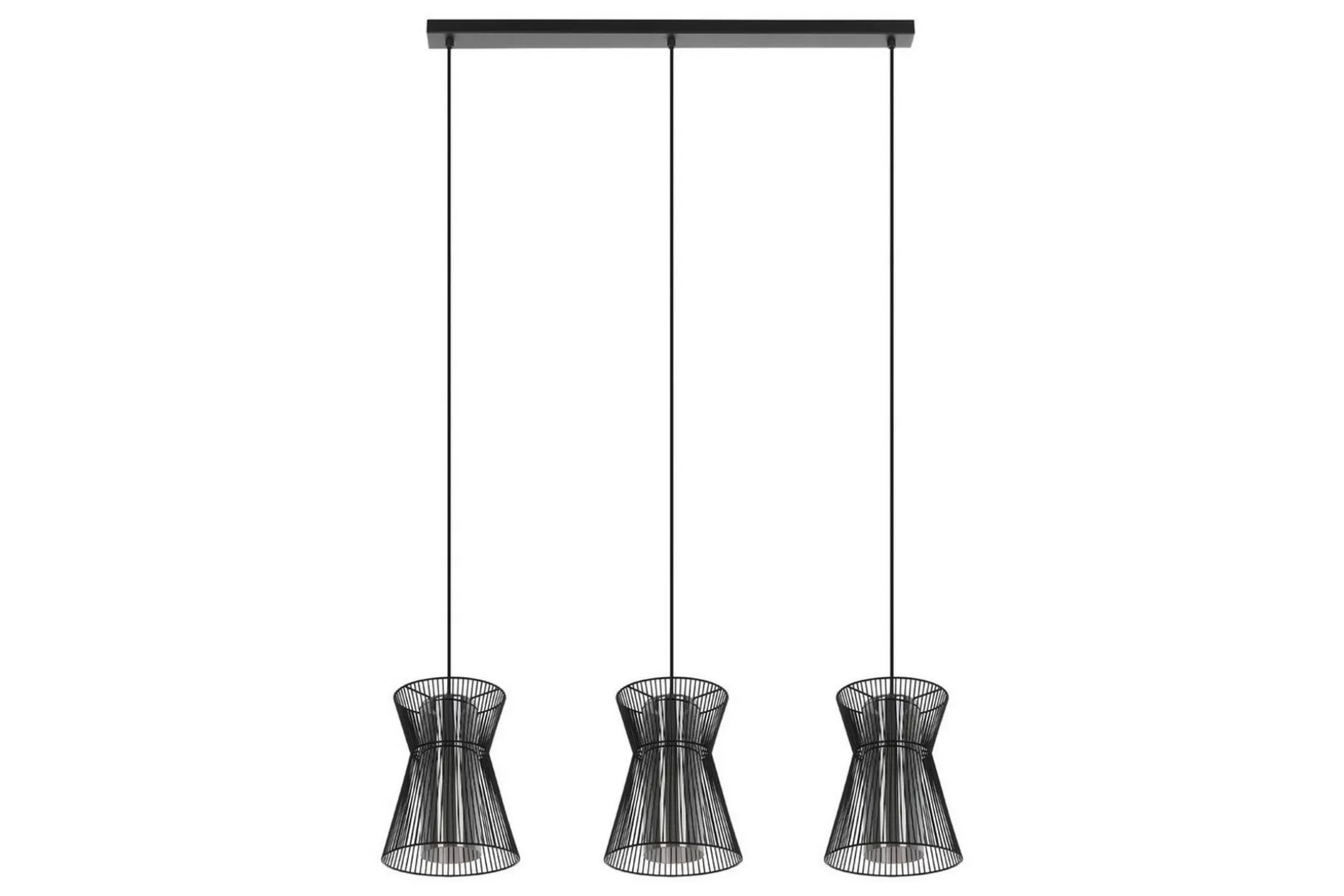 Takpendel Eglo Maseta med 3 Lamper Svart Svart-Transparent