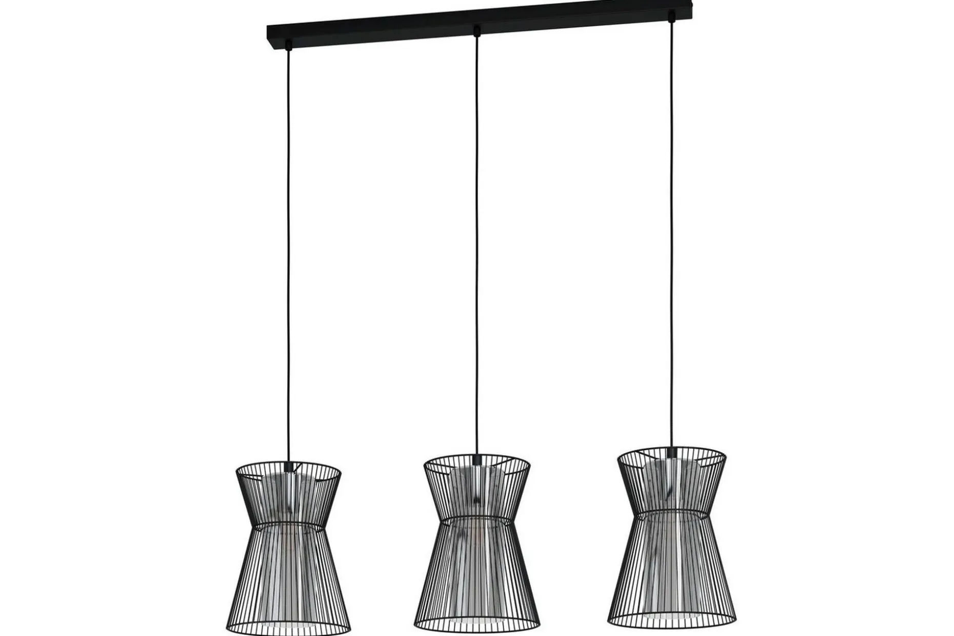 Takpendel Eglo Maseta med 3 Lamper Svart Svart-Transparent