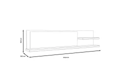 Talebi Vegghylle med Speil 25x213 cm