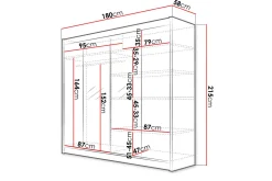 Talin Garderobe 180x58x215 cm