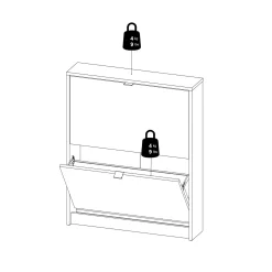 Tenor Skoskap med 2 rom 70x16x85 cm
