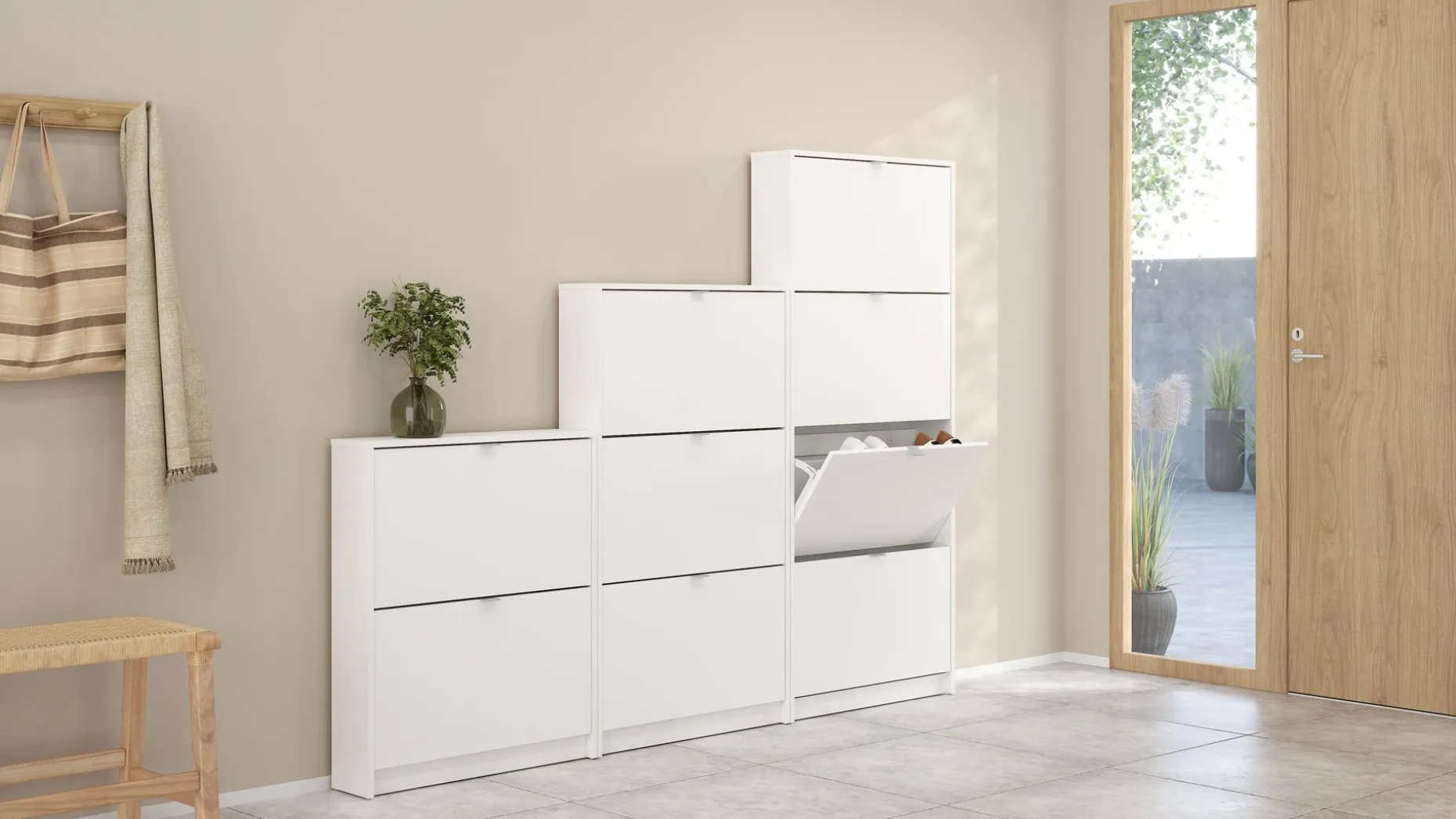 Tenor Skoskap med 2 rom 70x16x85 cm