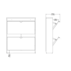 Tenor Skoskap med 2 rom 70x16x85 cm
