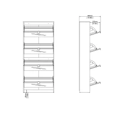 Tenor Skoskap 4 rom 70x24x162 cm