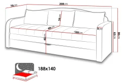 Tenus Sovesofa 208x76x86 cm