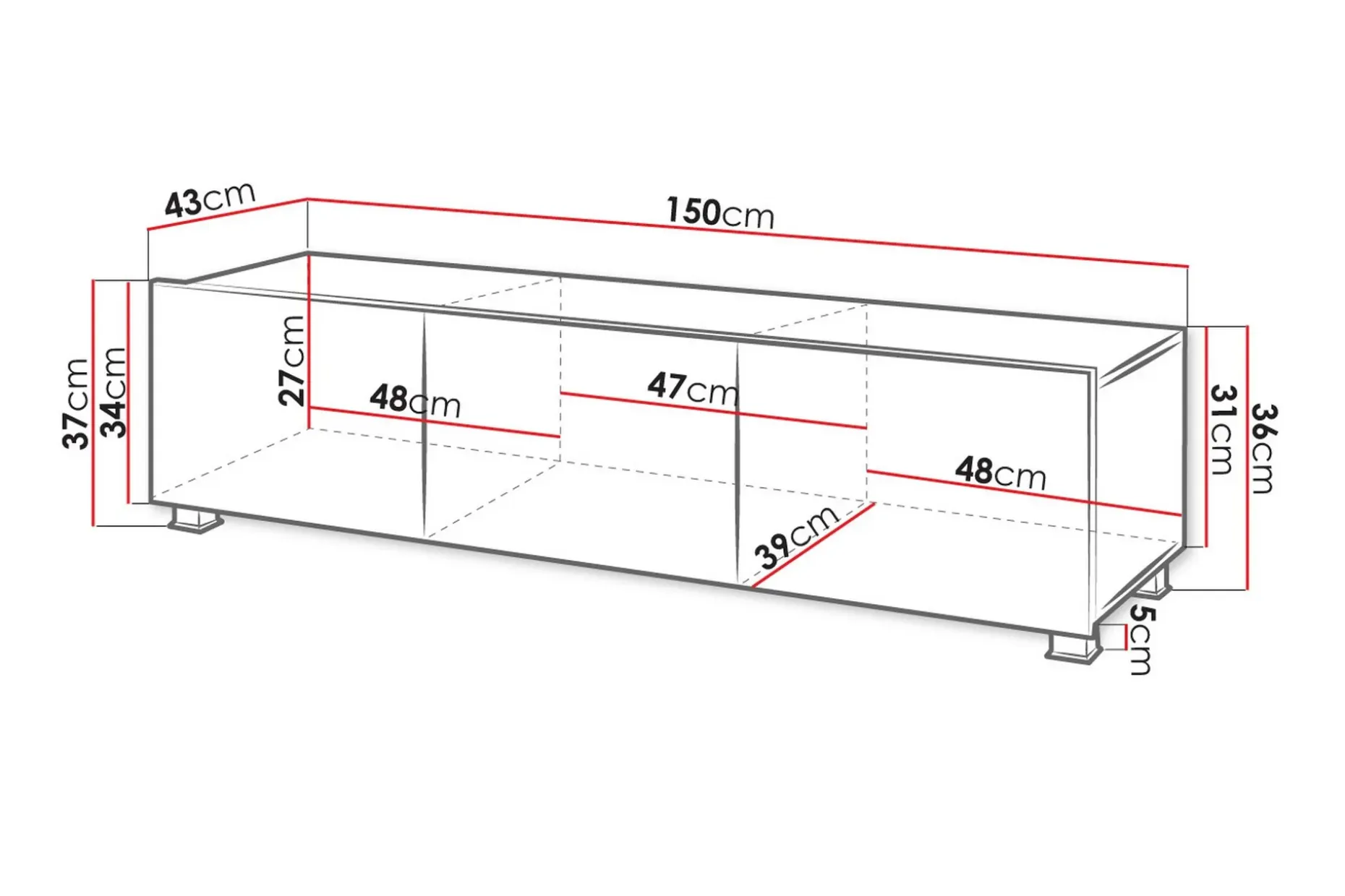 Tessan TV-benk 150 cm