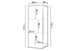 Tessan Veggskap 45 cm Loddrett