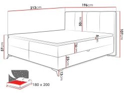 Thoros Komplett Sengepakke 180x200 cm Kontinentalseng med Oppbevaring