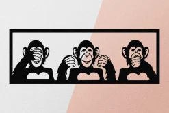 Three Monkeys L Veggdekor