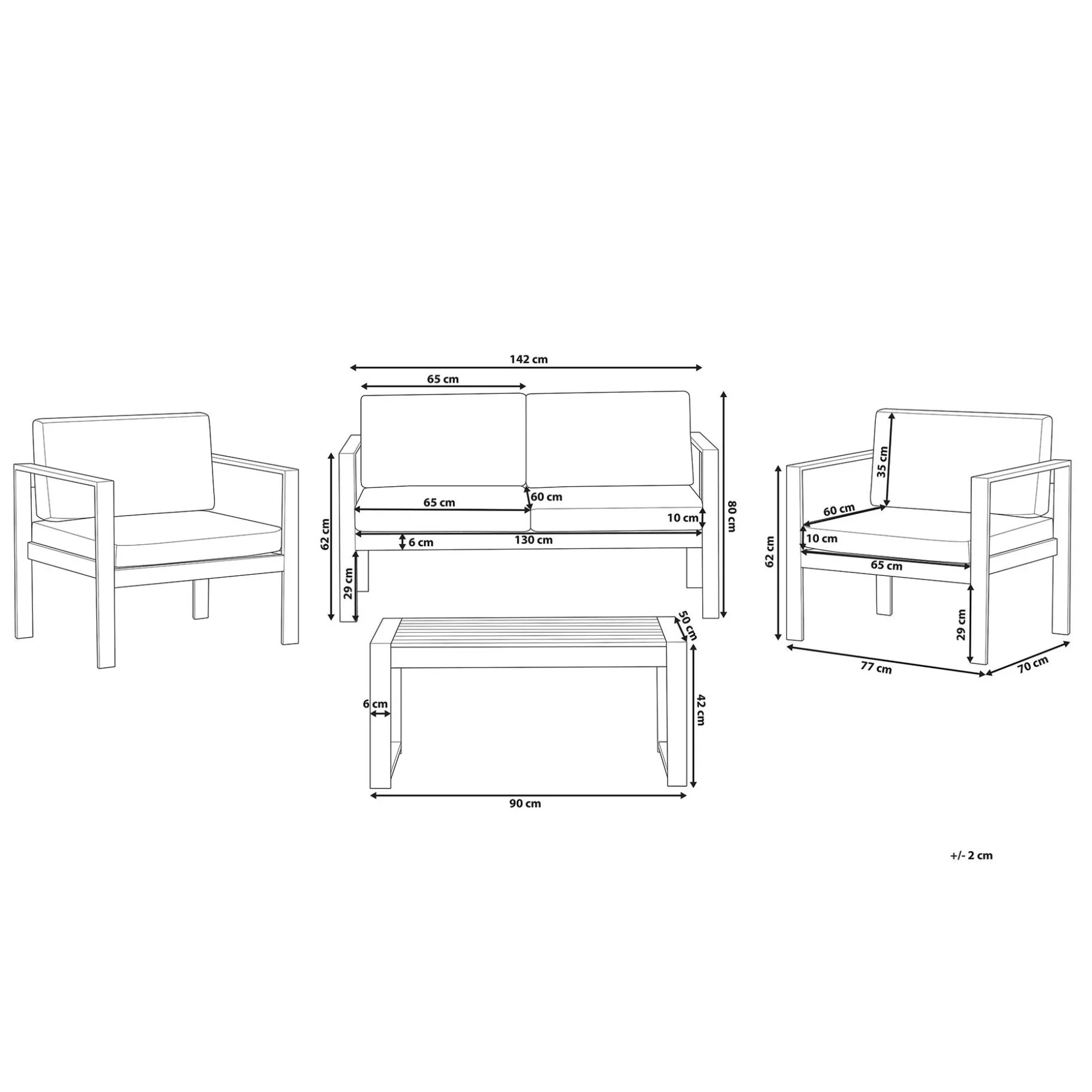Tirrena Loungegruppe 90 cm