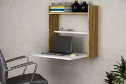 Toppley Veggskrivebord 60 cm med Oppbevaring Hyller