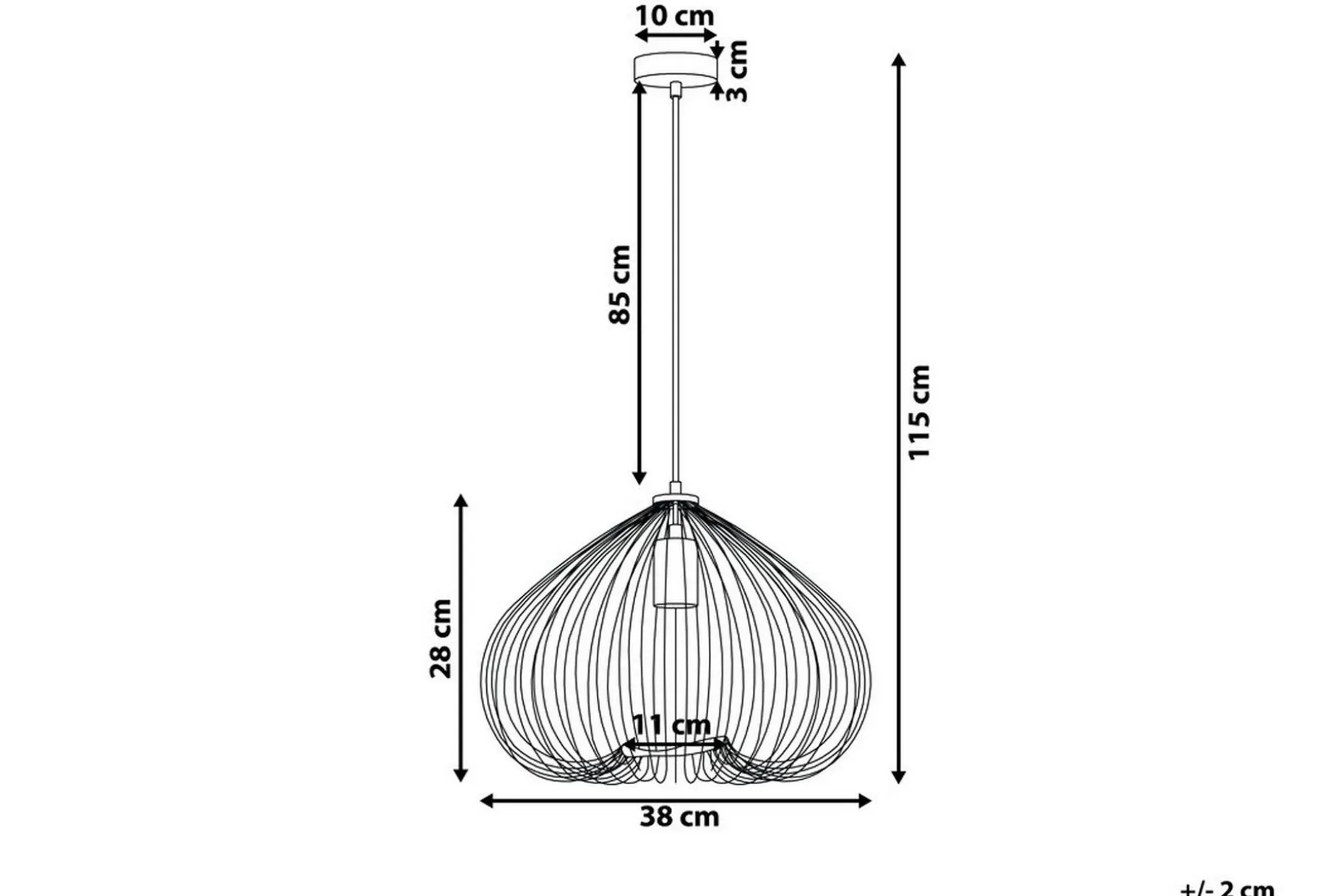 Tordino Plafond 38 cm