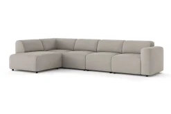 Torvasen 5-seters sofa med divan venstre i stoff