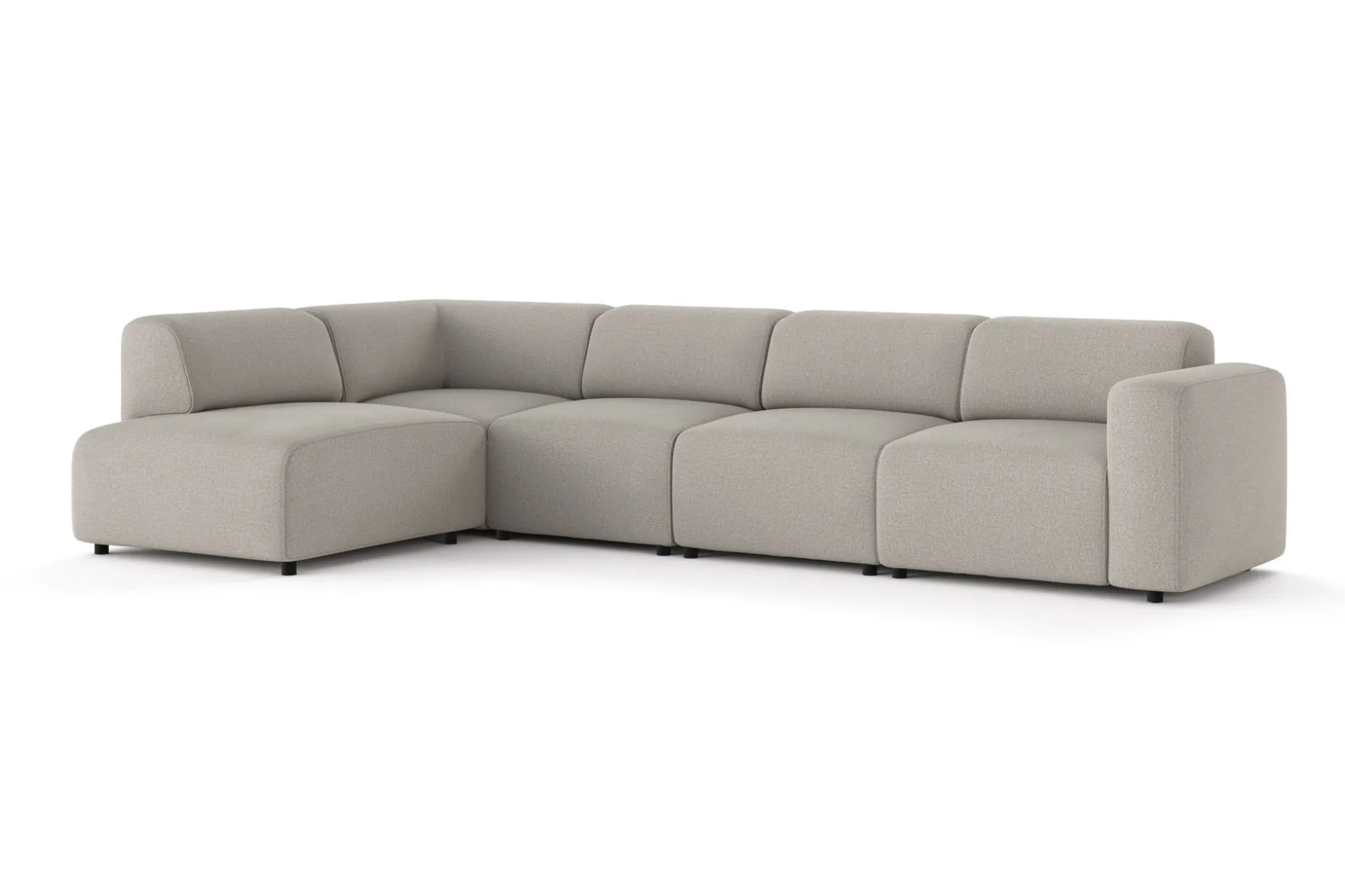 Torvasen 5-seters sofa med divan venstre i stoff