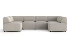 Torvasen 6-seters sofa med dobbeldivan i stoff
