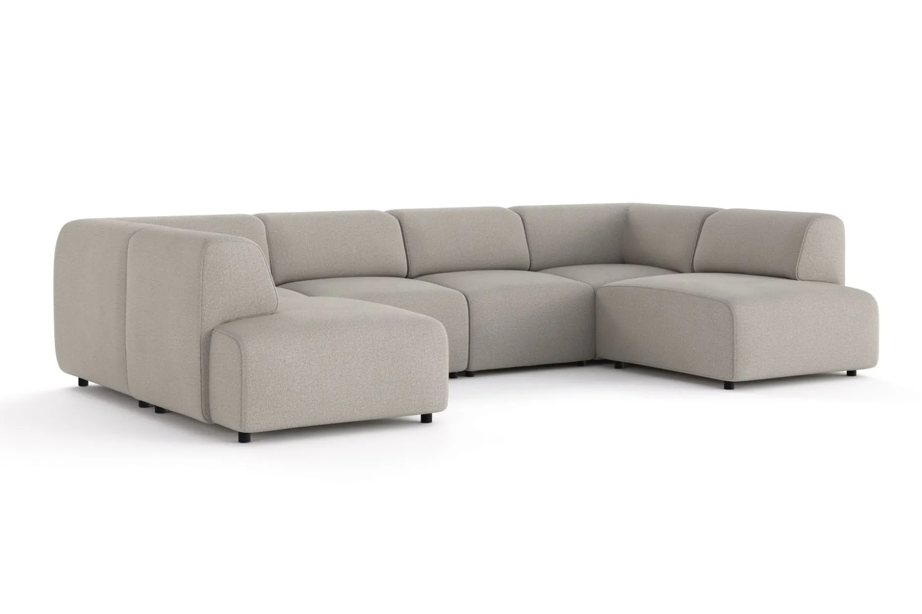 Torvasen 6-seters sofa med dobbeldivan i stoff